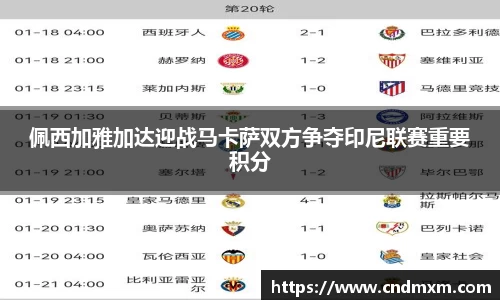 佩西加雅加达迎战马卡萨双方争夺印尼联赛重要积分